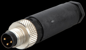 28044 M8 plug, 3-pin, screw terminal