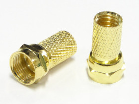 Wtyk F na kabel 6.8mm złocony L20