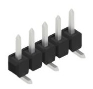 Pin header, 5 pole, pitch 2.54 mm, angled, black, 10047040