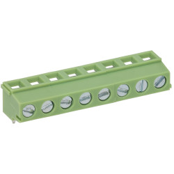 TruConnect 211749 5.08mm 90deg 8 Way Low Profile Rising Clamp Terminal Block