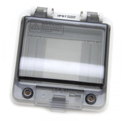 Okienko inspekcyjne hermetyczne, IP67 4-moduły z szyną TH35 i uchwytem mocującym aparaturę modułową, W-IP67-4