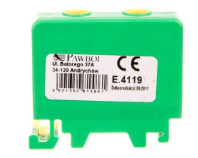 Złączka szynowa ochronna 1x50mm2 zółto-zielona E.4119/CU