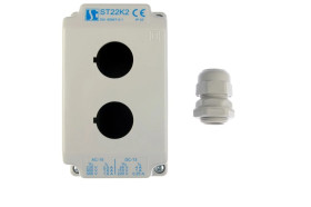 Obudowa kasety 2-otworowa 22mm szara IP65 ST22K200