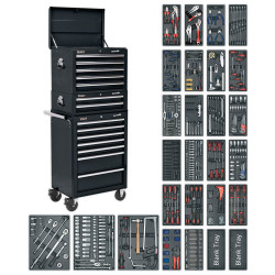 Sealey SPTCOMBO2 Tool Chest 14 Drawer - BB Runners - Black &#x2B; 1179pc Tool Kit