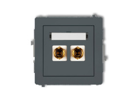 DECO Gniazdo głośnikowe pojedyncze (typu banan - czerwony i czarny pozłacany 4 mm2 do lutowania) grafitowy mat 28DGG-3 KARLIK