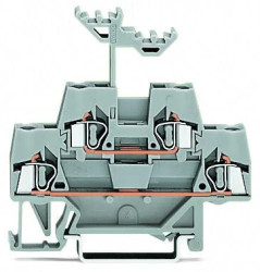 Feed-through/feed-through terminal block, spring-clamp connection, 0.08-2.5 mm², 2 pole, 20 A, 6 kV, gray, 280-519