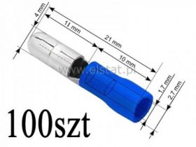 Wtyk okrągły izol. KMOB 4 niebieski ( op. 100szt)