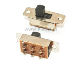 Przełącznik suwakowy 2-poz. 2-tory 6p; h=6mm; 0-1