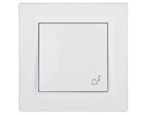 Przycisk Asfora dzwonek IP44 biały z ramką EPH0800221