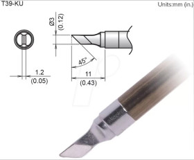 T39-KU Aktiv-Lötspitze T39-KU, 3,0 mm, messer