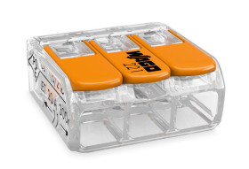 Złączka COMPACT do wszystkich rodzajów przewodów, 3-pinowa, 0,2-4 mm2 pomarańczowa 221-413