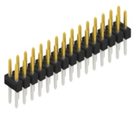 Pin header, 30 pole, pitch 2.54 mm, straight, black, 10053394