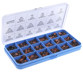 Zestaw bezpieczników F, T (10) F1.25A, (10) F1.6A, (10) F1A, (10) F250mA, (10) F2A, (10) T1.6A, (10) T160mA, (10) T1A,