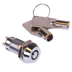 On-Off 12mm Metal Key Switch SPST 1A