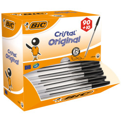 BiC Medium Cristal Black Pen Pack 90 &#x2B; 10 Free