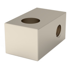 Mounting block, brass, nickel-plated, (L x W x H) 12 x 7 x 6 mm, 05.60.134