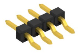 Pin header, 4 pole, pitch 2.54 mm, straight, black, 10080399