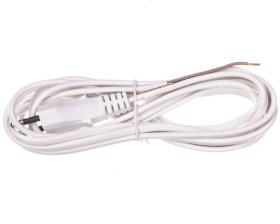 Przewód przyłączeniowy H03VVH2-F 2x0,75 3m biały S15273