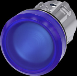 Light attachment, illuminable, waistband round, blue, mounting Ø 22.3 mm, 3SU1051-6AA50-0AA0