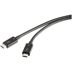 Renkforce RF-5235980 Thunderbolt cable Black double shielding 0.80 m