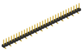Pin header, 30 pole, pitch 2.54 mm, angled, black, SLLP5SMD05130G