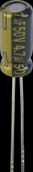 EEUFC1H4R7 Electrolytic capacitor, radial, 4.7 µF, 50 V, 105°C, low ESR, AE