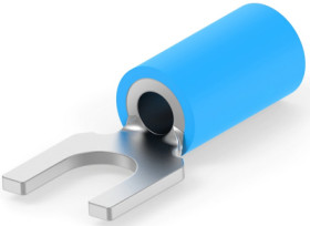Insulated forked cable lug, 1.25-2.0 mm², AWG 16 to 14, M4, blue, 9-1377173-6