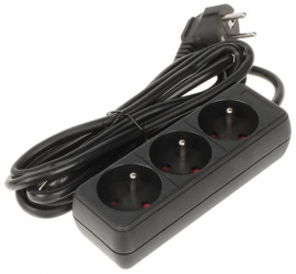 Przedłużacz 3-gniazda PR-3M-3G/B 2.8m