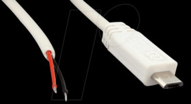 10080105 Micro USB-B - free ends, 1.8 m, ws