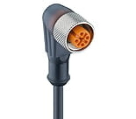 Kabel konfekcjonowany jednostronnie M12 8-pinowy złącze żeńskie kątowe samoblokujący gwint PVC pomarańczowy RKWT 8-282/2 M