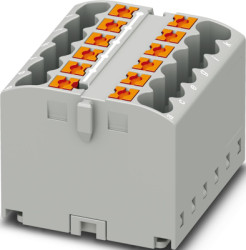 Distribution block, push-in connection, 0.14-2.5 mm², 22.5 A, 6 kV, gray, 1221410