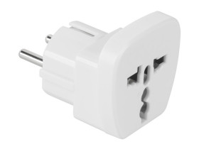 Adapter zasilania 230V wtyk PL na gniazdo UK/USA QZ36 biały
