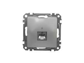 SEDNA DESIGN & ELEMENTS Gniazdo komputerowe RJ45 kat.5e STP srebrne aluminium SDD113451S SCHNEIDER ELECTRIC
