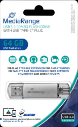 MR937 USB Stick, USB 3.0, 64 GB, Combo USB-C