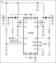 Dual, High-Efficiency, PFM, Step-Up DC-DC Controller