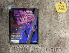 Weathered Look Amiga, PC DOS Space Quest II Box Artwork Metal Sign [697]