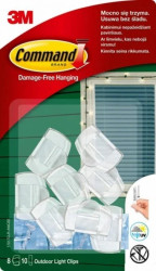 Haczyki, klipsy do organizacji kabli 8szt + 10szt małych pasków mocujących transparentne zewnętrzne 3M COMMAND