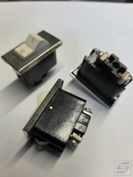 Łącznik klawiszowy WA-8;6A/250VAC; klawisz biały;chrom;