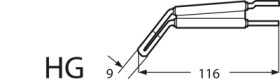 Cutting tip, HG, 9 mm, L 116 mm for HSG 0, 2700700601