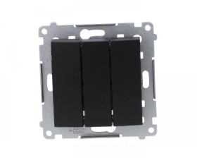 Simon 54 Przycisk potrójny (moduł) 10AX 250V szybkozłącza, czarny mat DP31.01/49