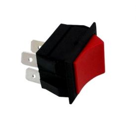 Przełącznik kołyskowy 4 PIN on-off, czerwony