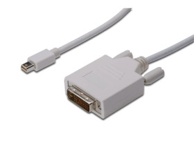 Kabel adapter miniDisplayPort 1.1a Typ miniDP/DVI-D(24+1), M/M biały 2m