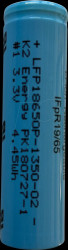 Industrial cell, LiFePO, 18650, 3.2 V, 1250 mAh