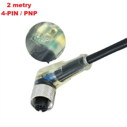 Przewód Czujnik Zbliżeniowy M12 4-PIN 2m ( wtyk kątowy ) sygnalizacja LED ( PNP )