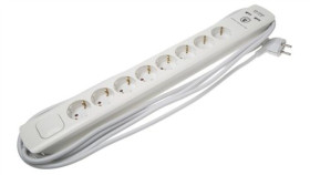 5M Przedłużacz 1,5 Mm 8 Gniazda 250 V Typ F, Niemieckie Schuko Biały Schuko...