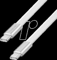 CU0445 Sync and charging cable, USB-C -> C, 1.0 m, white flat ribbon ca