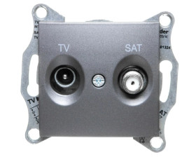 SEDNA Gniazdo antenowe TV/SAT przelotowe 4dB grafitowe SDN3401970