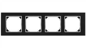 Santra Ramka Czterokrotna Ip20 Czarny/Chrom 4174-46