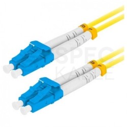 Patchcord światłowodowy FO SM LC/UPC-LC/UPC duplex 3mm G657A1 9/125 bezhalogenowy LSOH żółty 1m LANBERG