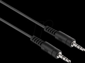 LP-AC010-0025-V2 Audio cable, 3.5-mm jack plug, 0.25 m, black